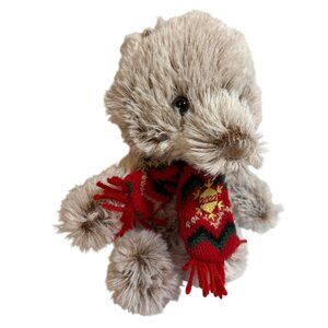 Dan Dee Ornament Holiday Teddy Bear 2022 Loop for Hanging Red Green Knit Scarf